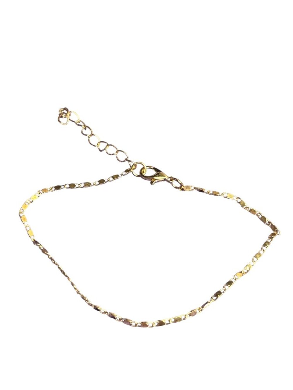 Dainty Goldtone Chain Bracelet / Anklet 8 - 10 inches Long Lobster Clasp